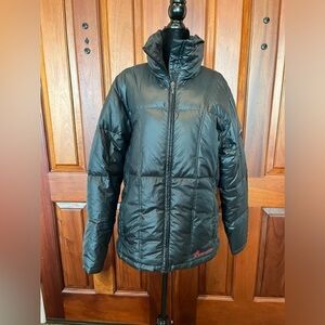Columbia Puffer Coat Dark gray Down Filled Jacket Size L Budweiser Omni Shield